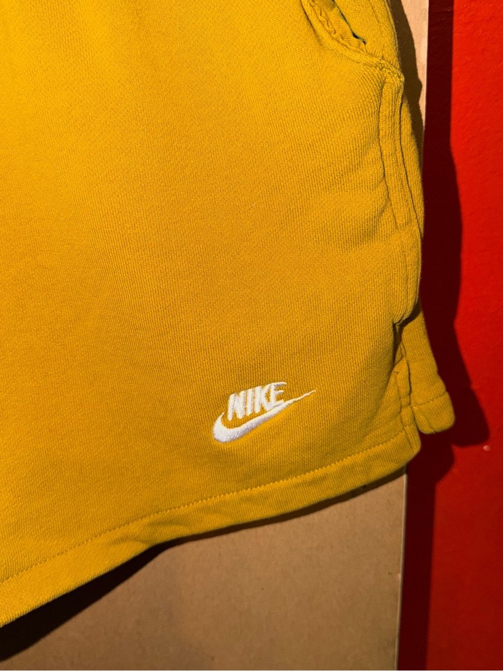 Nike Men’s Mustard Yellow Athletic Fleece Shorts - Picture 2 of 7
